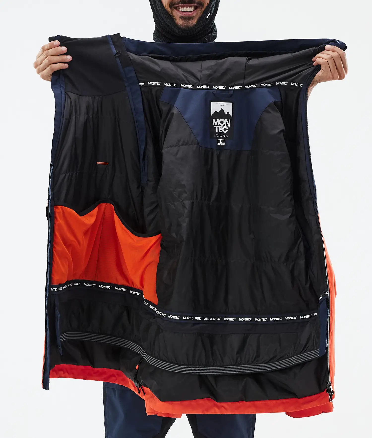 Doom Ski Jacket Men Dark Blue/Black/Orange