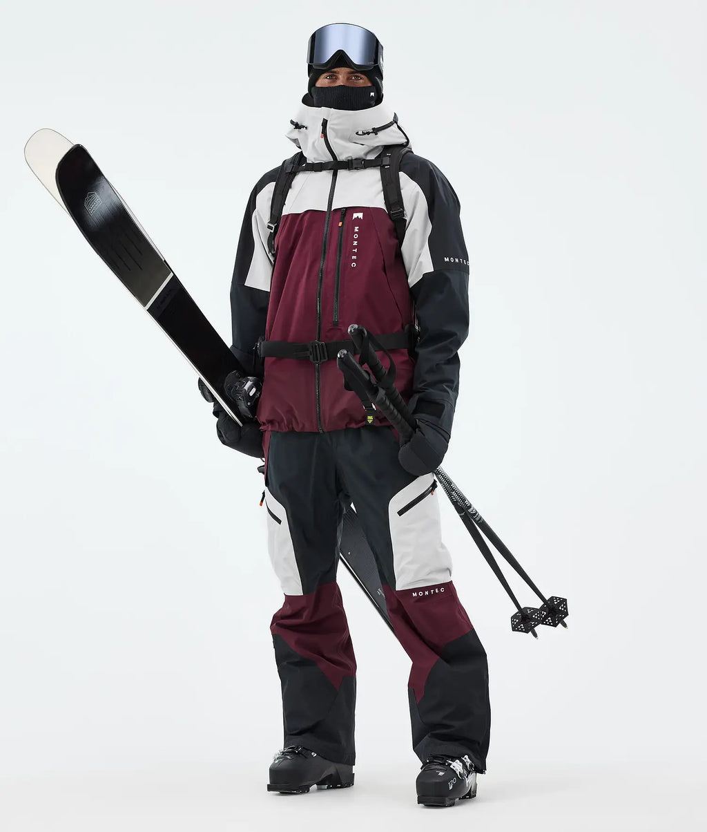 Dozer Ski Pants Men Light Grey/Black/Burgundy