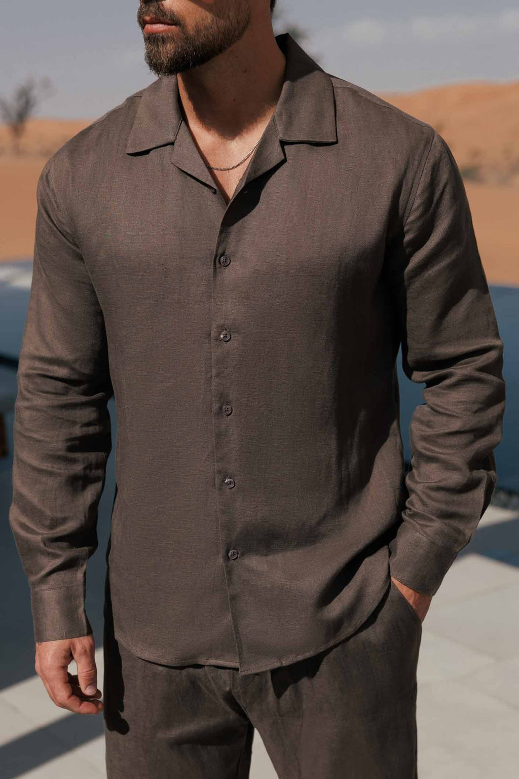 LINEN SHIRT - OAK