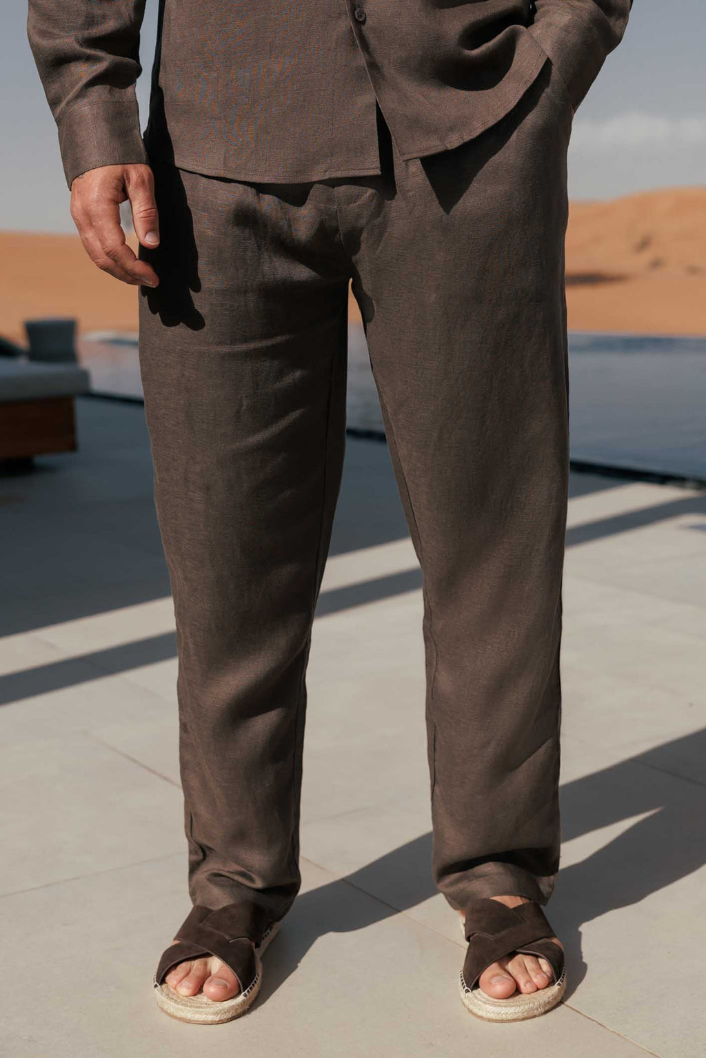 LINEN TROUSER - OAK