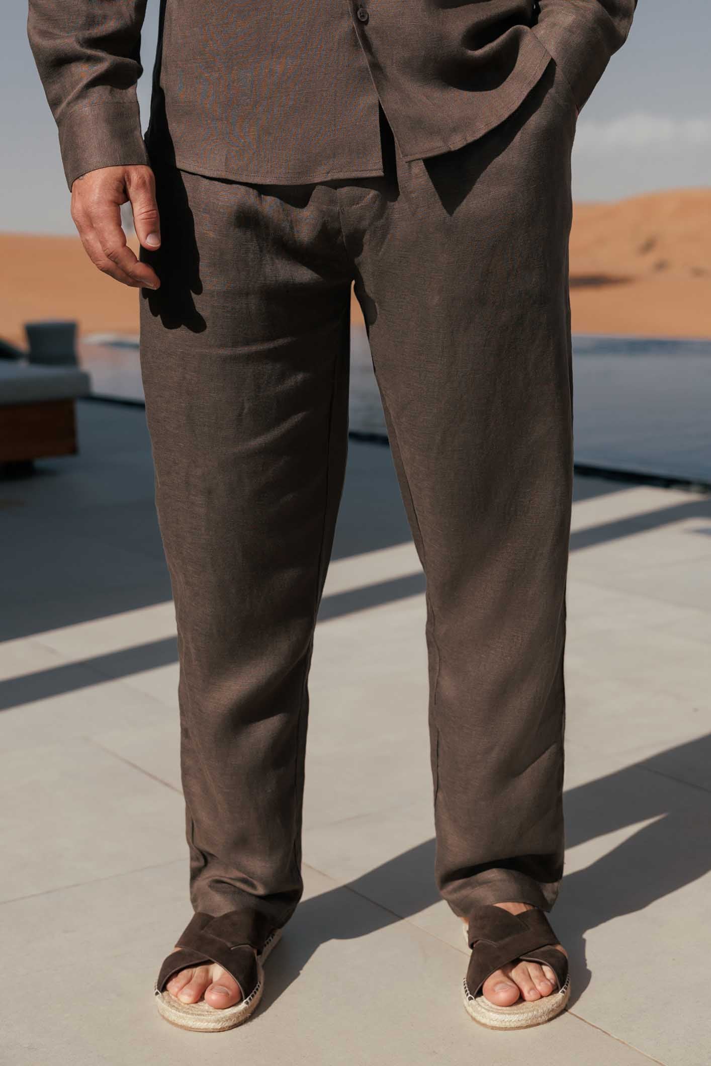 LINEN TROUSER - OAK