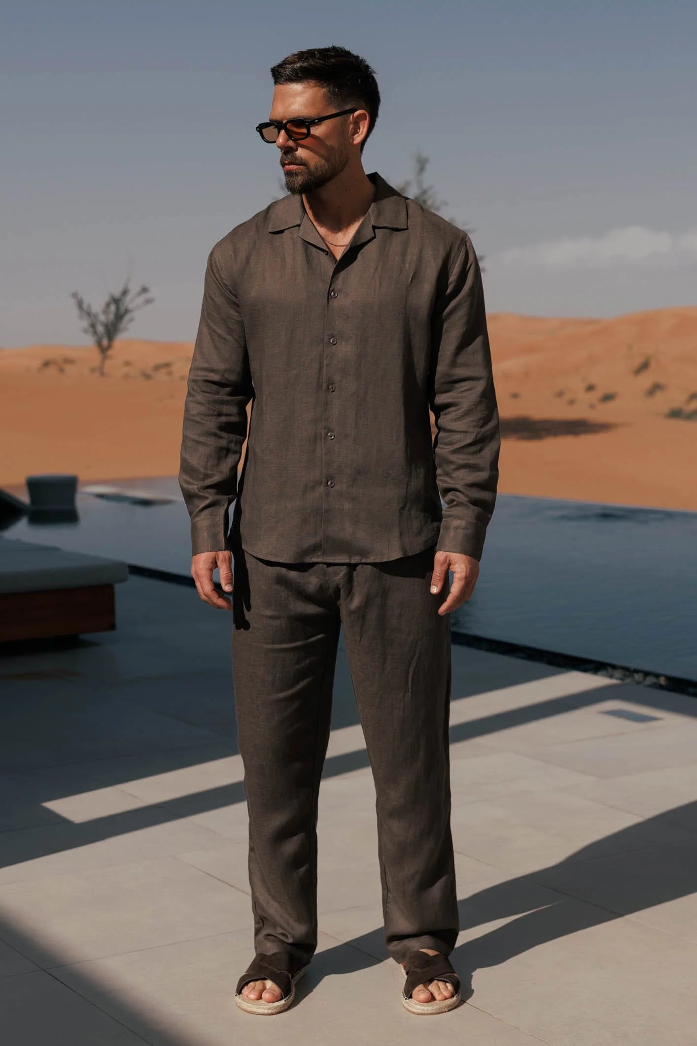 LINEN TROUSER - OAK