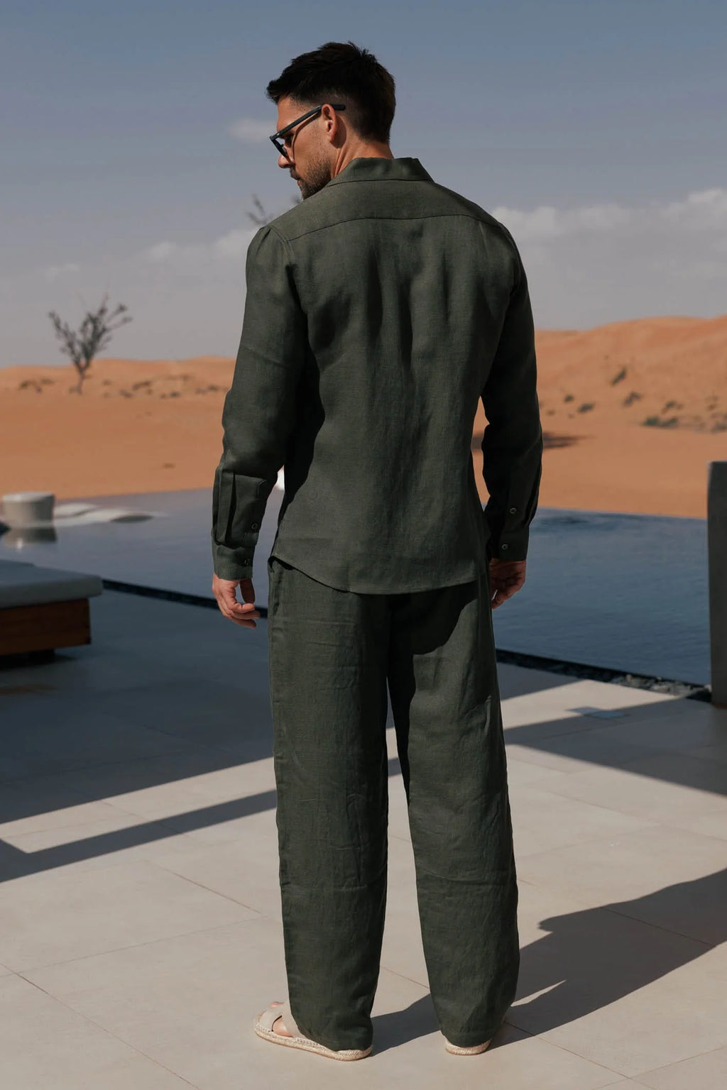 LINEN TROUSER - OLIVE