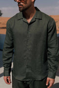 LINEN SHIRT - OLIVE