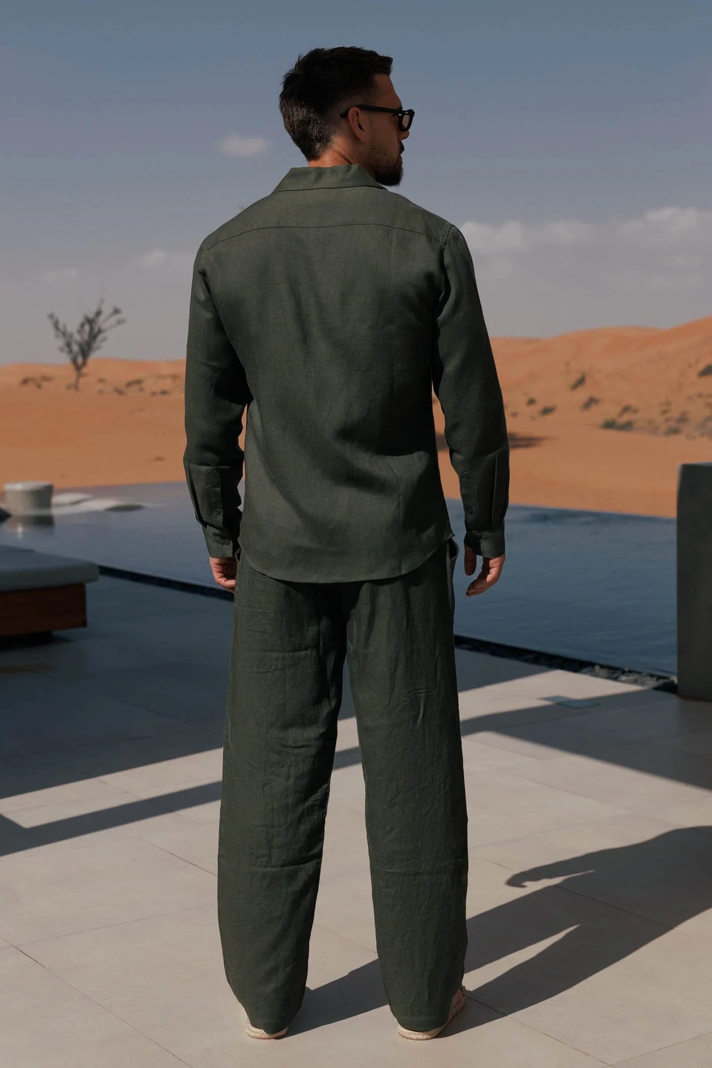 LINEN SHIRT - OLIVE