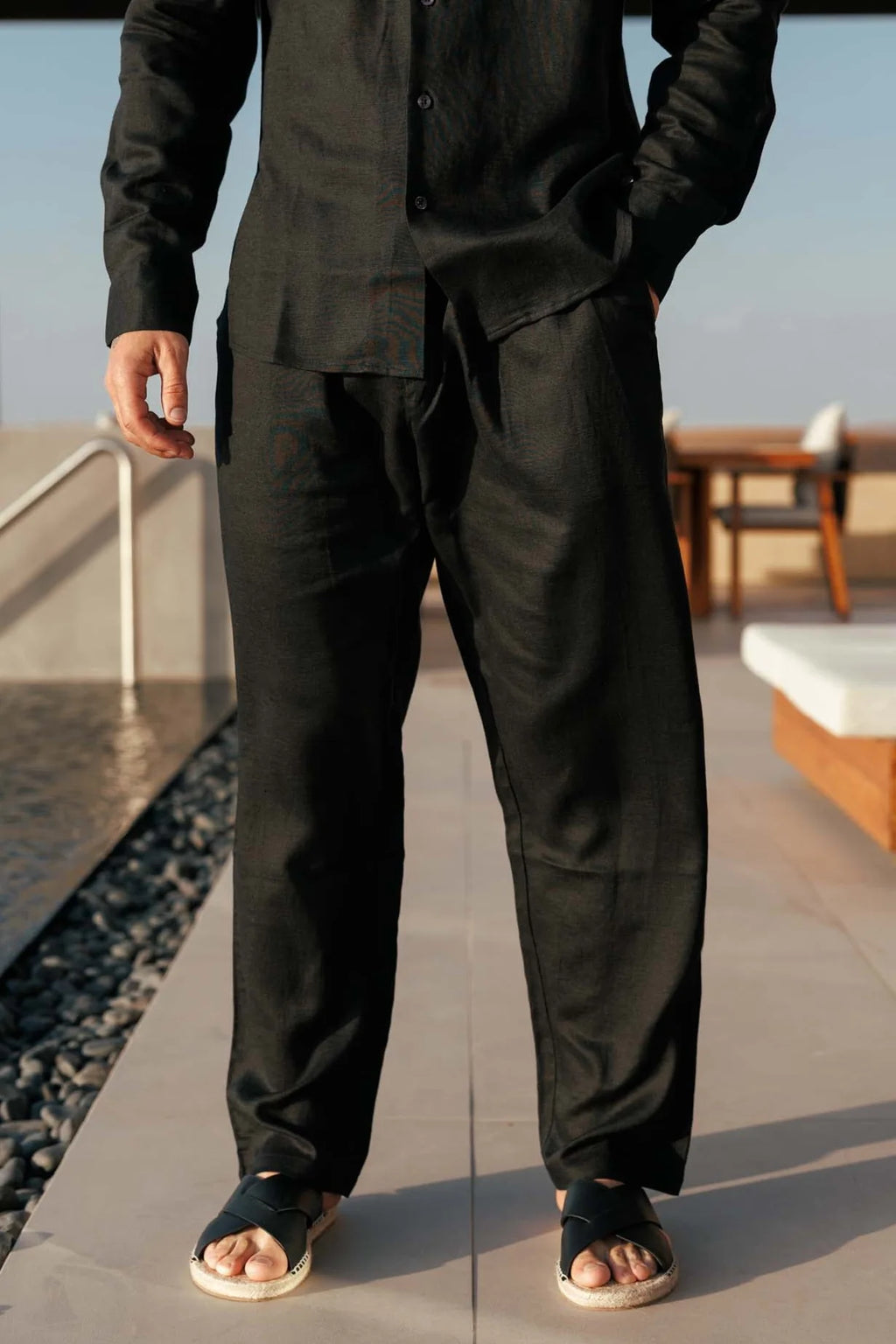 LINEN TROUSER - BLACK