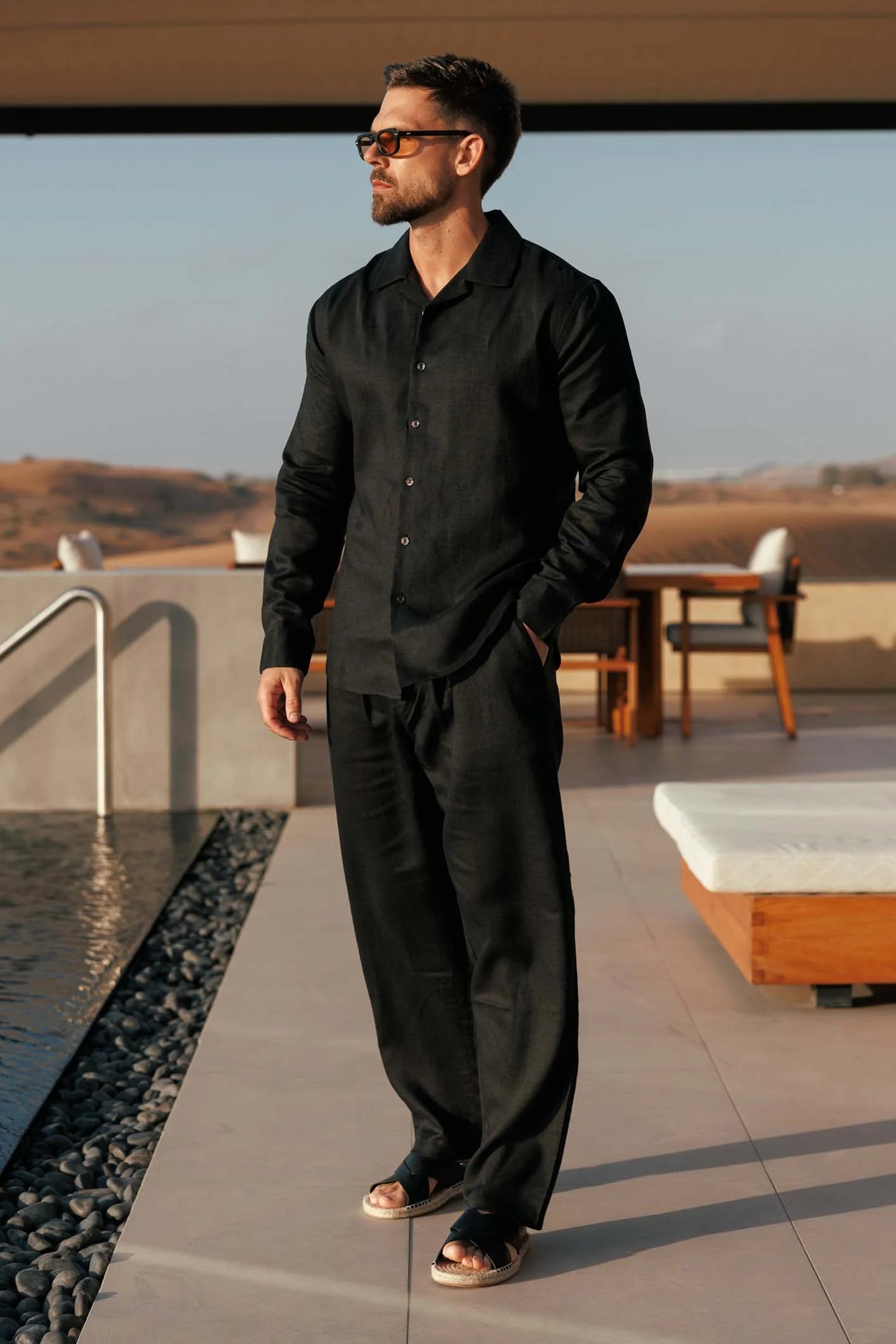 LINEN TROUSER - BLACK
