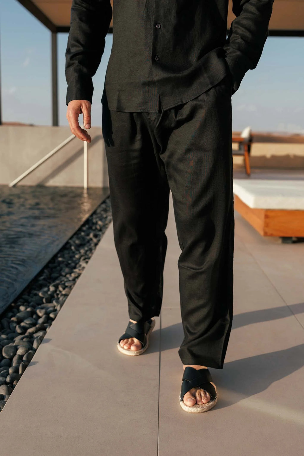 LINEN TROUSER - BLACK