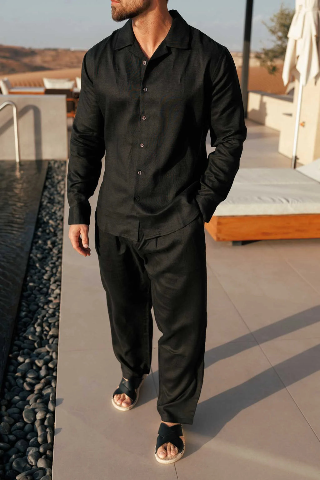 LINEN TROUSER - BLACK