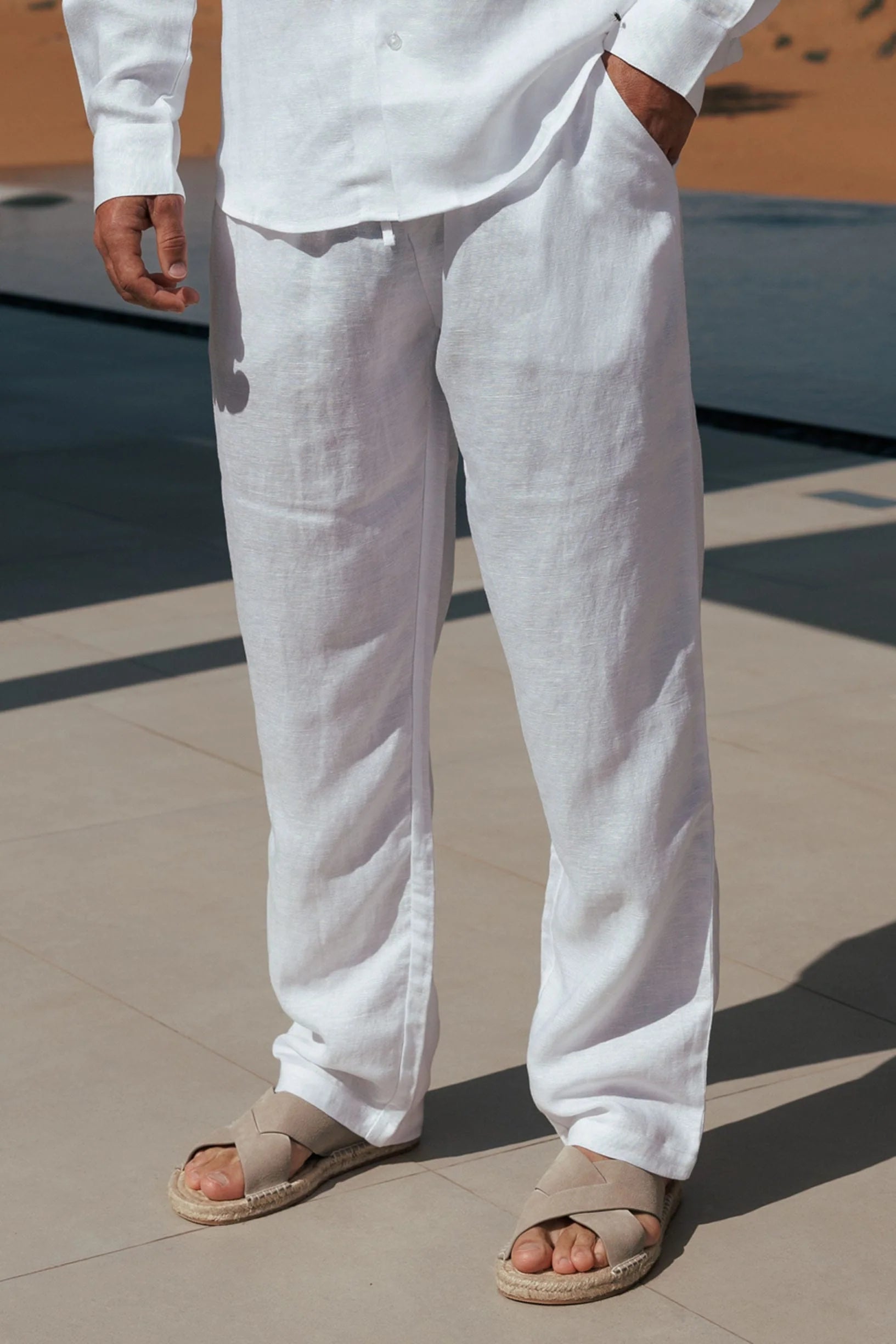 LINEN TROUSER - WHITE