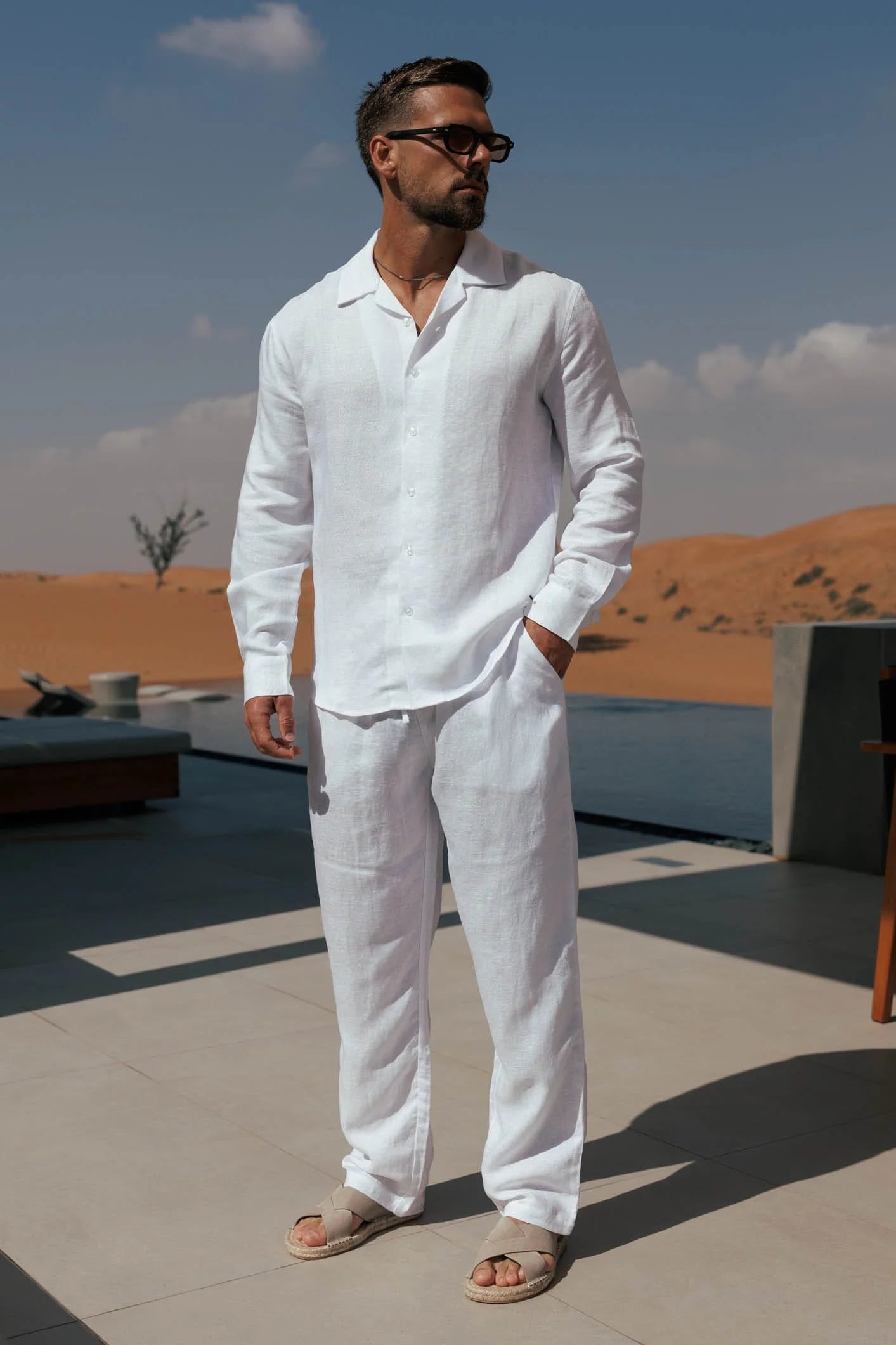 LINEN TROUSER - WHITE