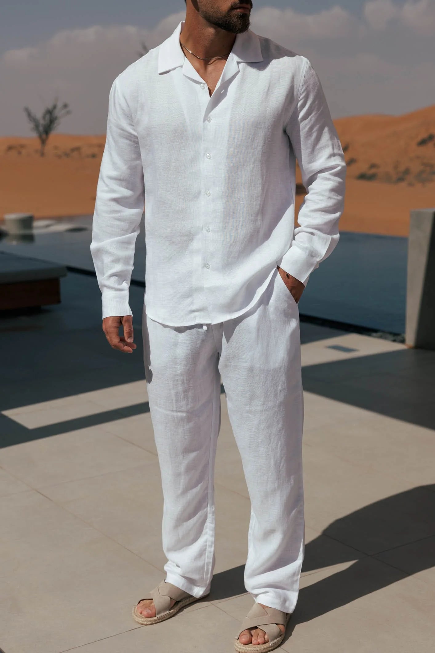 LINEN TROUSER - WHITE