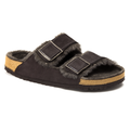 Sandale mit Lammfell Grau