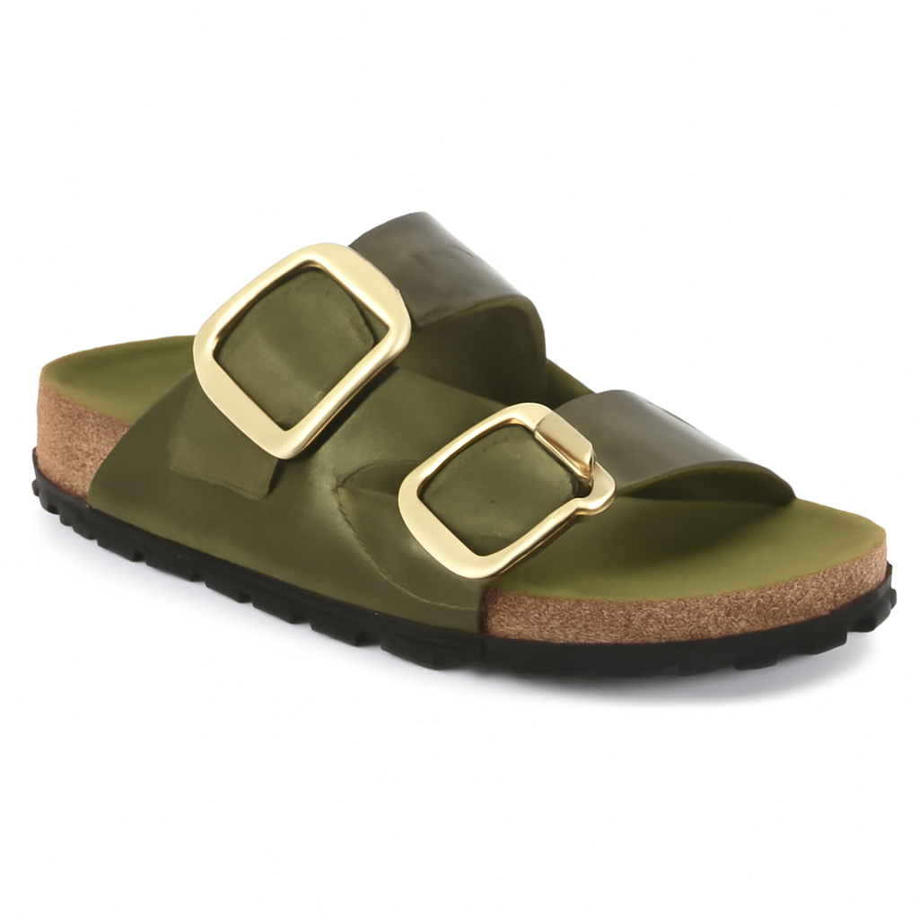 Women's Chunky Sandal Large Buckle Brown