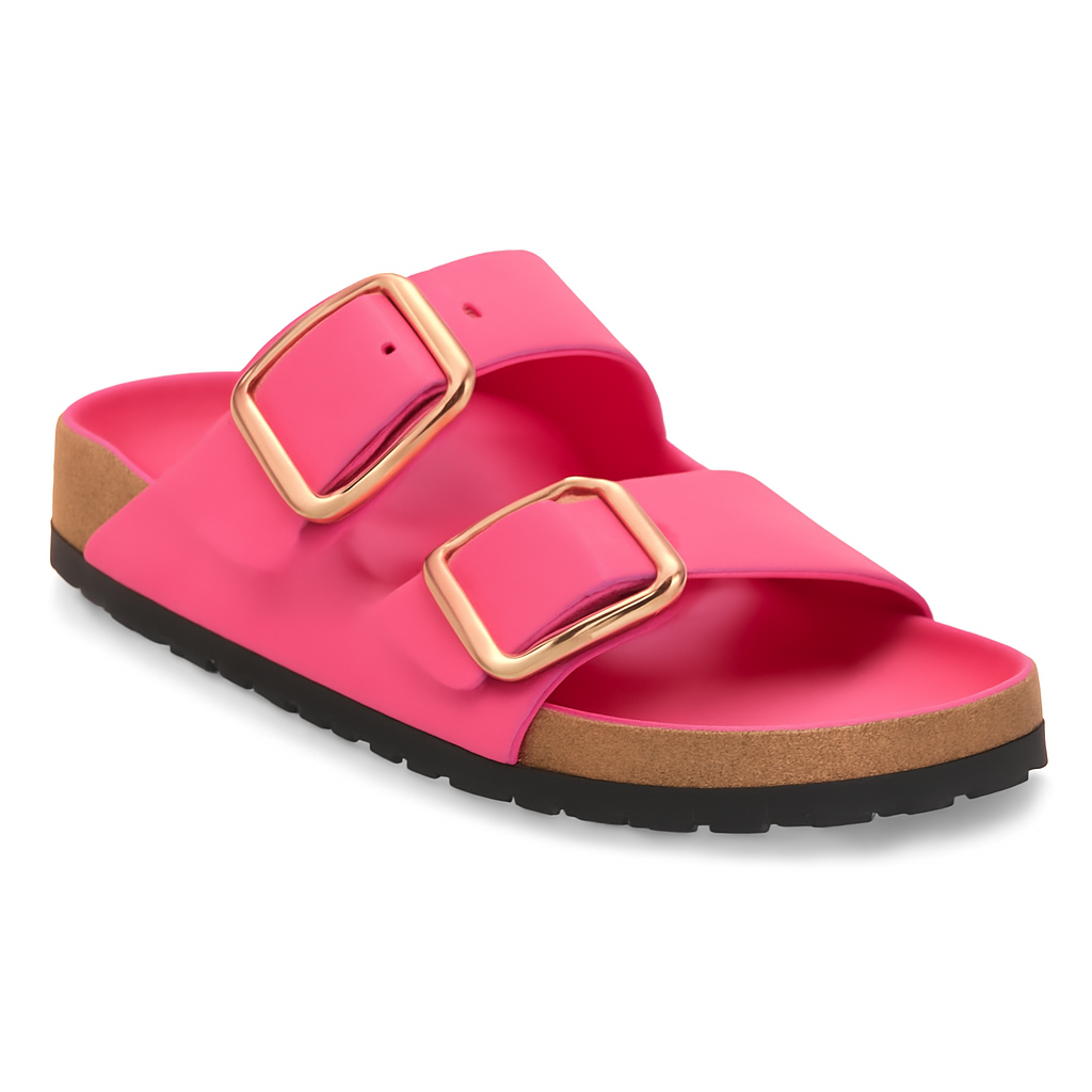 Women's Chunky Sandal Large Buckle Tan