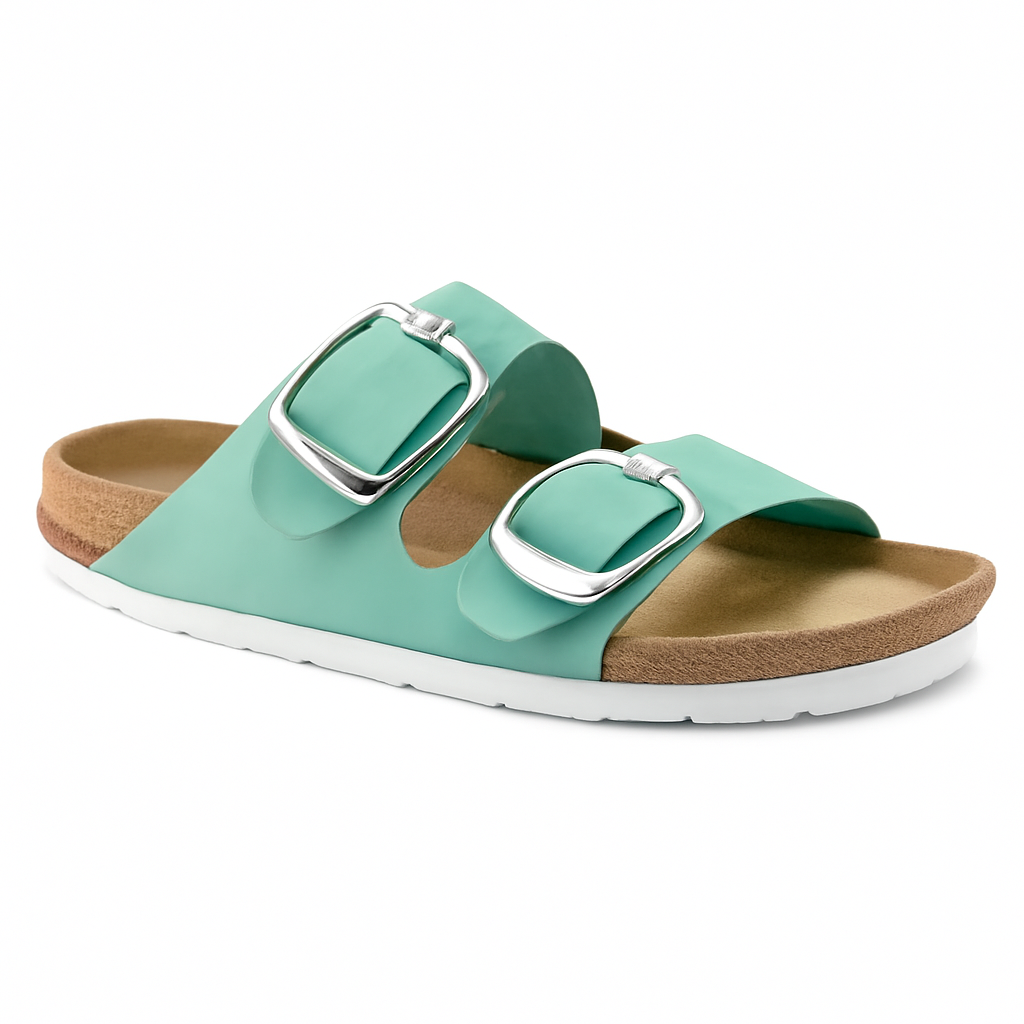 Women's Chunky Sandal Large Buckle Pink