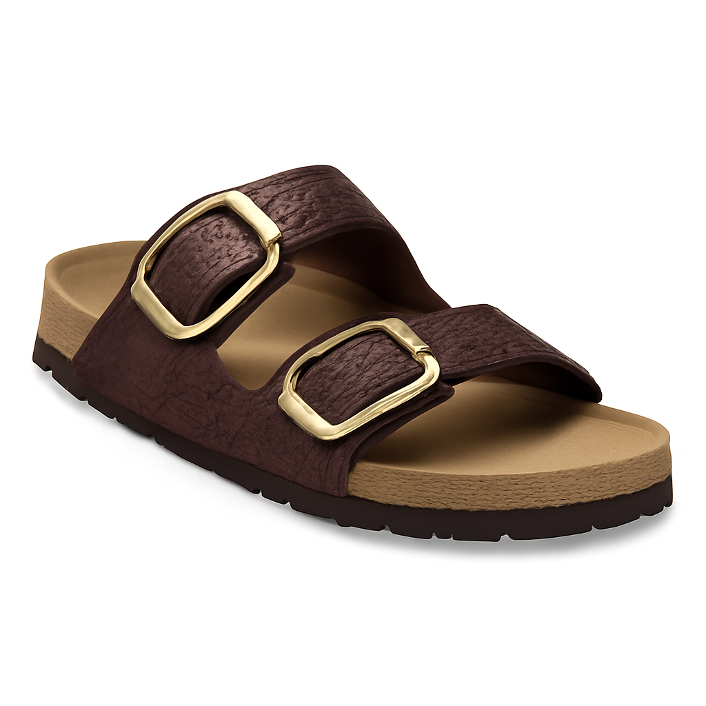 Women's Chunky Sandal Large Buckle Coral