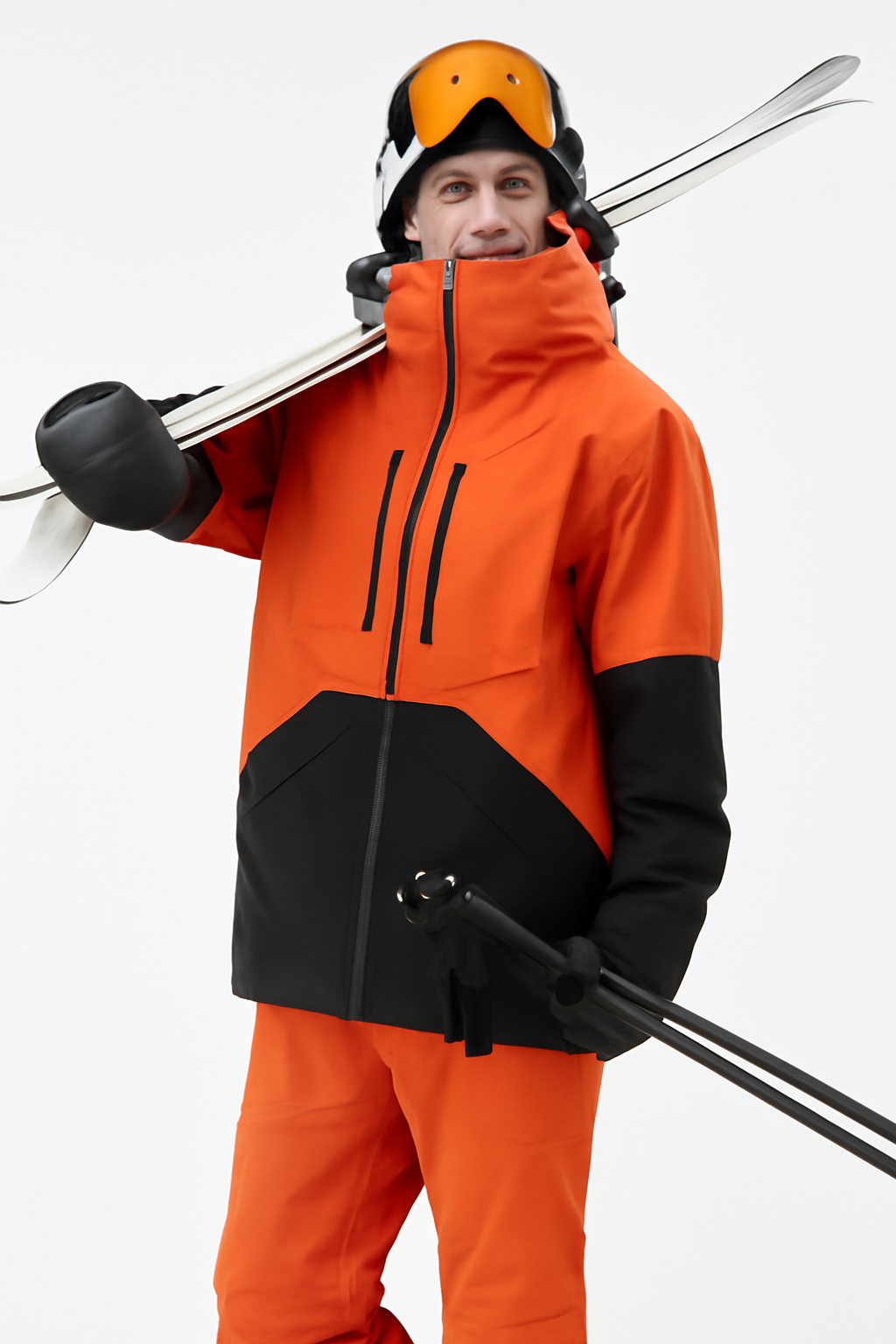 Ski Jacket Men Orange/Black
