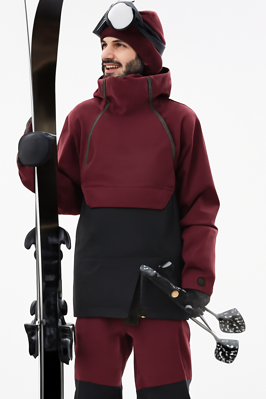 Ski Jacket Men Burgunder/Schwarz