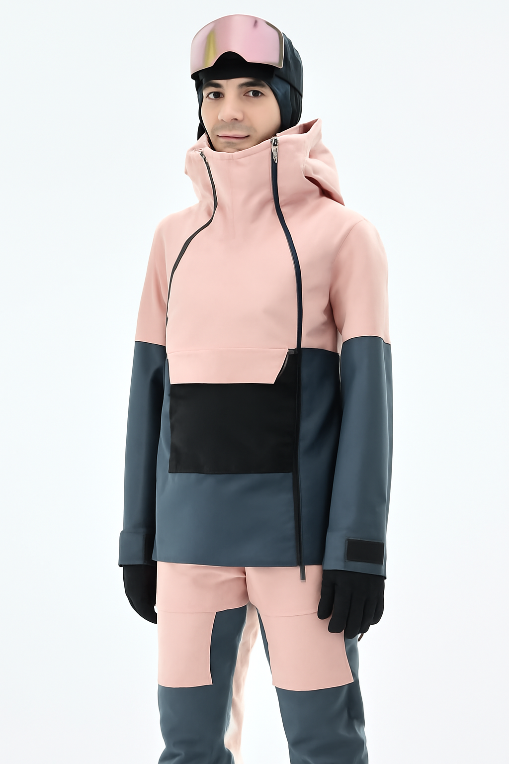 Snow Jacket Women Pink/Black/Metal Blue
