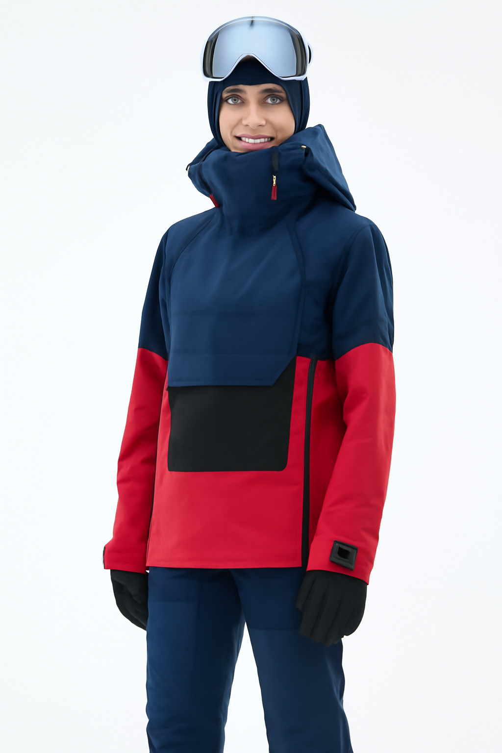 Snow Jacket Women Dark Blue/Black/Red II