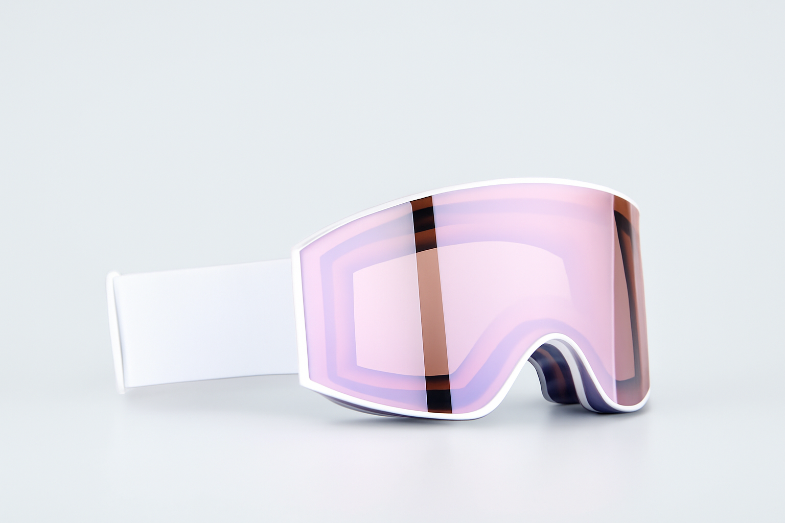 Goggles White with Pink Mirror