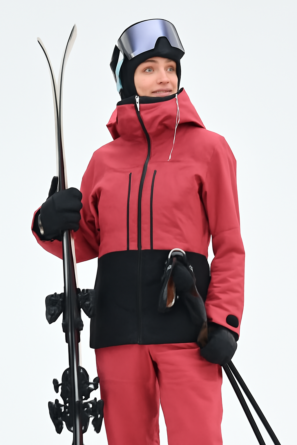 Snowboard Jacket Women Light Red/Black