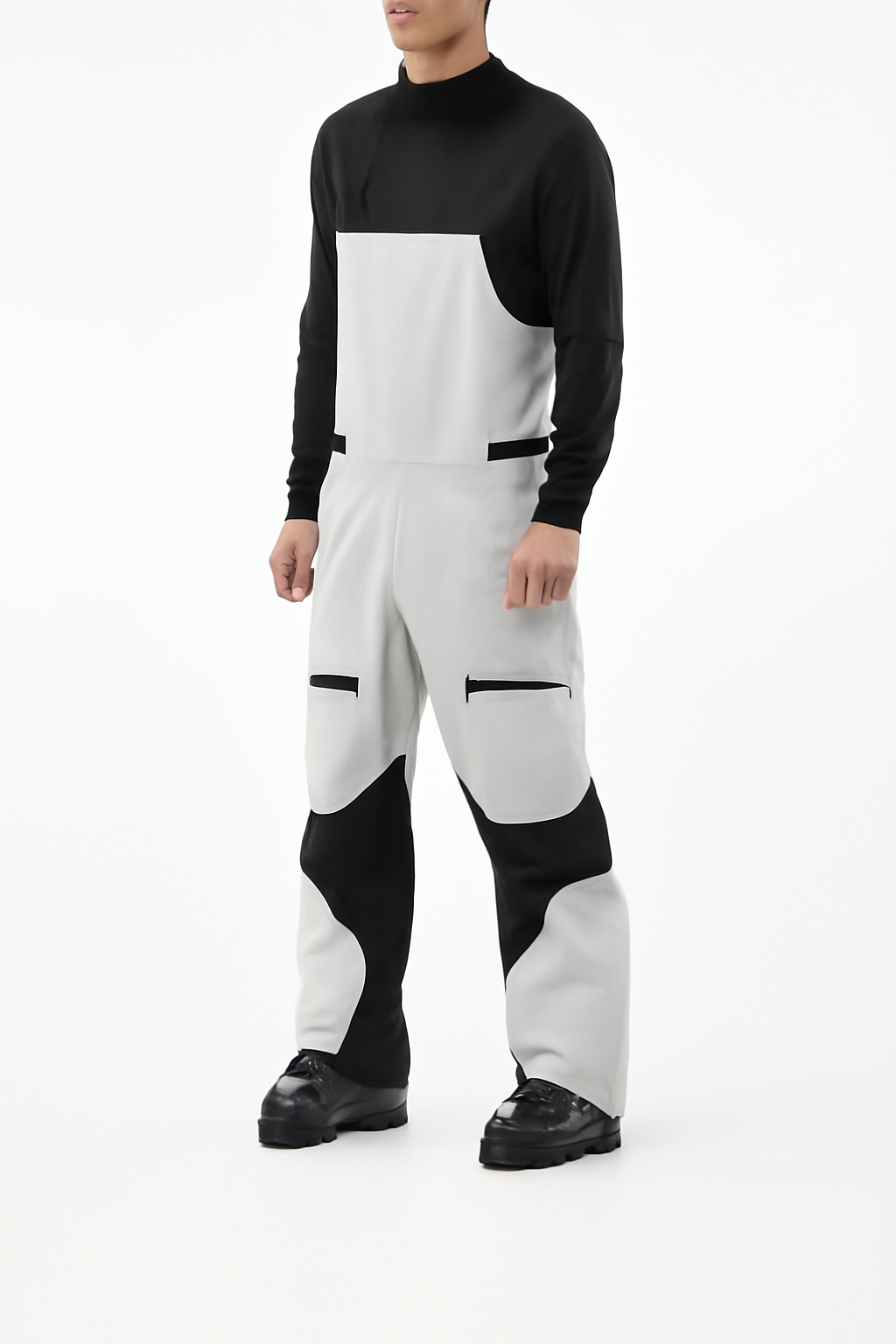 Ski Pants Men Light Grey/Black
