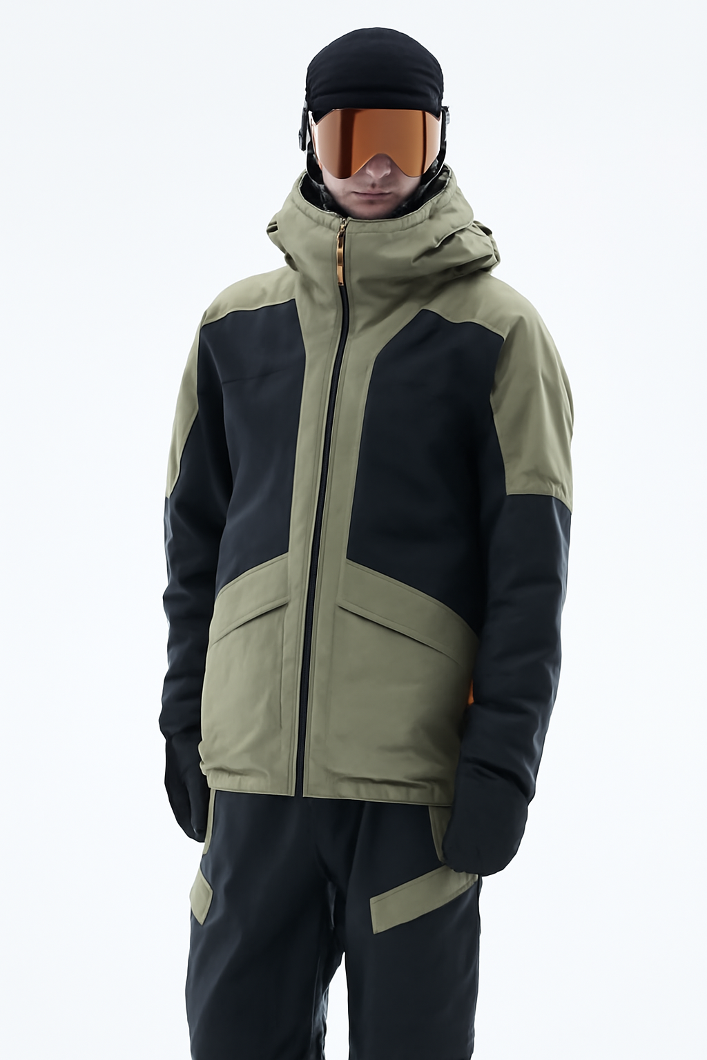 Snowboard Jacket Men Greenish/Black