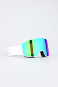 Goggles White with Green Mirror