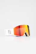 Goggles White with Red Mirror